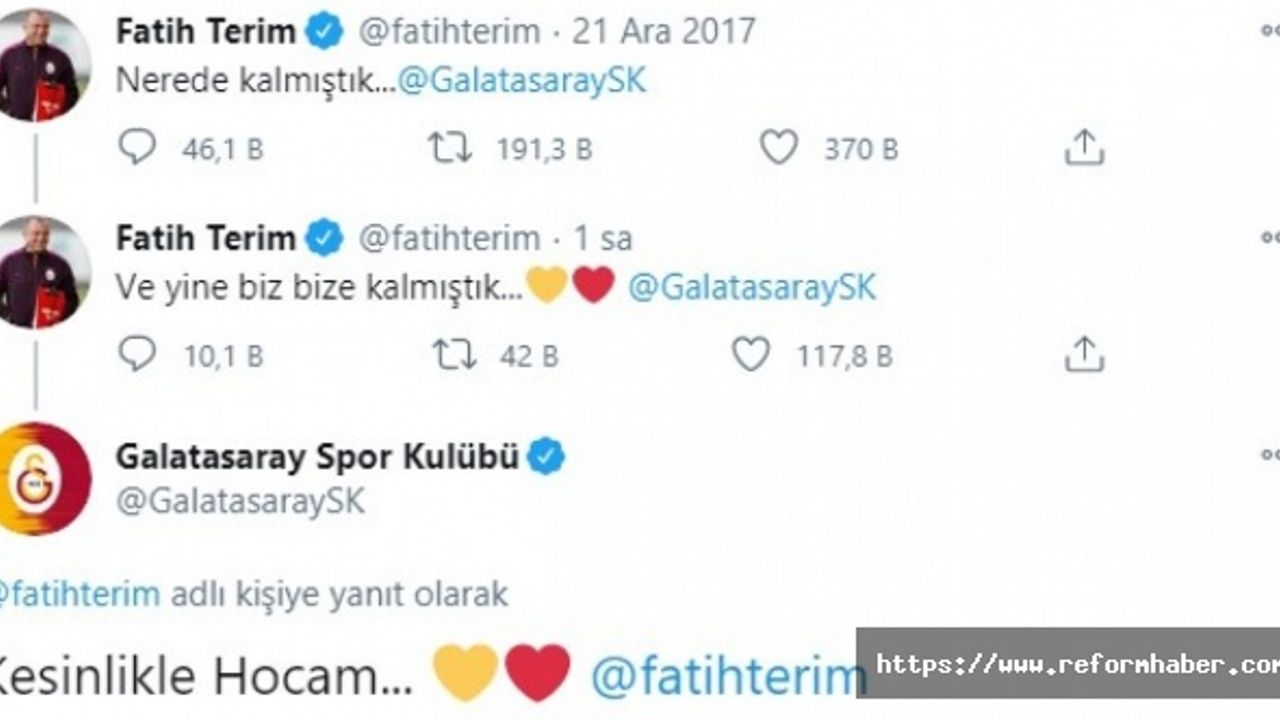 Fatih Terim'den yeni paylaşım !Galatasaray Teknik Direktörü Fatih Terim, "Nerede kalmıştık..."