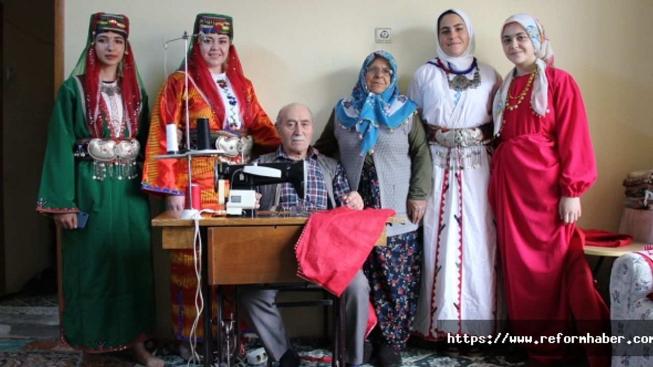 Geleneksel düğün kıyafetleri çeyrek asırdır terzi çiftin elinde hayat buluyor