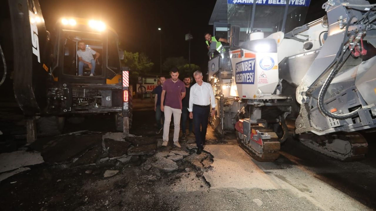 Şahinbey’de asfalt çalışmaları 24 saat devam ediyor
