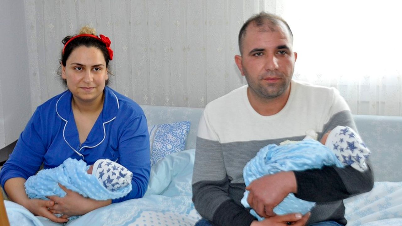 Gaziantepli depremzede çiftin Fethiye’de ikizleri dünyaya geldi