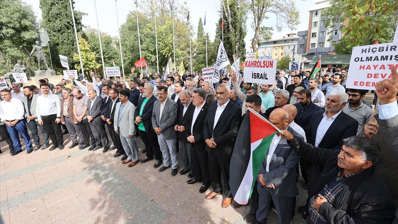 Gaziantep ve Şanlıurfa'da İsrail'in Filistin'deki saldırılarına tepki