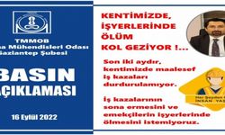 MMO Gaziantep Şube Başkanı Aykut Kocalar: ''İş kazaları durdurulamıyor''