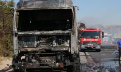 Gaziantep'te tır dorsesi yandı