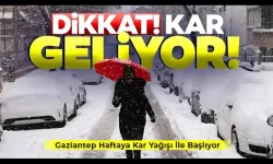 Gaziantep Valiliği vatandaşları yarın ve salı günü için kar yağışı konusunda uyardı.