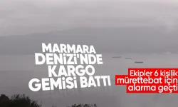 Marmara Denizi'nde kargo gemisi battı! Ekipler 6 kişilik mürettebat için harekete geçti