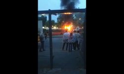 Gaziantep'te belediye otobüsü alev alev yandı