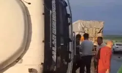 Gaziantep’te devrilen tırın sürücüsü yaralandı