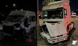 Feci kaza! Gaziantep’te tır işçi servisine çarptı: 3’ü ağır 13 yaralı