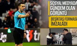 Hakem Cihan Aydın maç sonrası Beşiktaş forması imzaladı