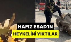 Suriyeliler, eski Suriye Devlet Başkanı Hafız Esad’ın heykelini devirdi