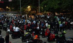Gaziantep’te motosiklet sürücüleri İsrail’i protesto etti