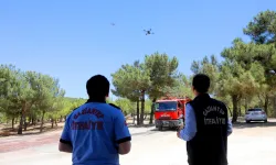 Gaziantep itfaiyesinden dronlu yangın nöbeti!