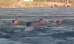 Fırat Nehri’nde boğulmaktan son anda kurtuldular!