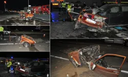 Katliam gibi kaza: Bir otomobil ile kamyonun çarpışması sonucu 5 kişi hayatını kaybetti.