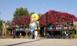 Gaziantepli öğrenciler ara tatilde soluğu hayvanat bahçesinde aldı