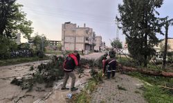 Nizip Belediyesi ekipleri sağanağın ardından sahada