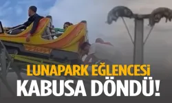 Lunapark eğlencesi kabusa döndü: Metrelerce yüksekte baş aşağı asılı kaldılar