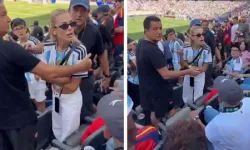 Dünya Kupası finalinde dikkat çeken anlar! Çağla Ilıcalı tribünde gerildi