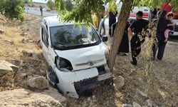 Gaziantep'te kontrolden çıkan araç ağaca çarptı: 2 yaralı