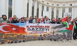 GAÜN öğrencilerinden Filistin’e destek yürüyüşü