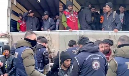 Kamyon kasasında 99 kaçak göçmen yakalandı