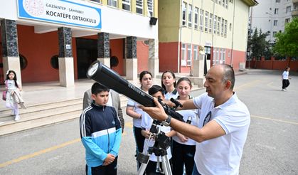 Gaziantep'te öğrenciler güneşi teleskopla gözlemledi