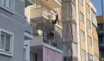 Balkona çıkıp kendini boşluğa bırakan kadın ağır yaralandı! İşte o anlar
