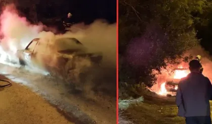 Otomobil patladı, feci şekilde can verdi