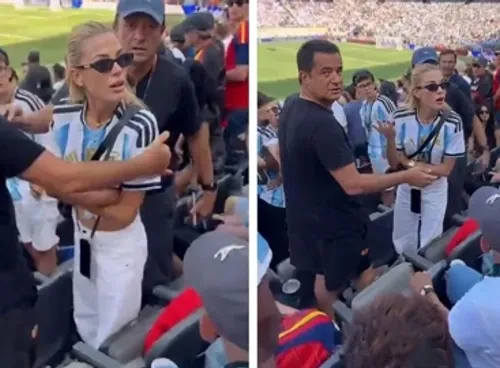 Dünya Kupası finalinde dikkat çeken anlar! Çağla Ilıcalı tribünde gerildi