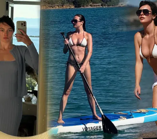 Melis Sezen Ildır'a gitti! Beyaz bikinisiyle fiziğini sergiledi