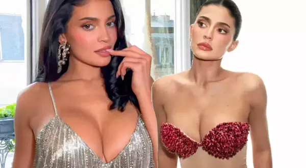 Şaşırtmaya devam ediyor! Kylie Jenner'ın nar taneli bikinisi