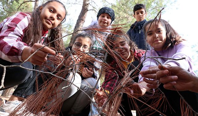 Gaziantep'te minik eller doğadaki çöpleri topladı