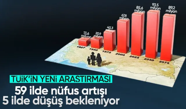 TÜİK yayınladı: Nüfusu artması ve düşmesi beklenen iller