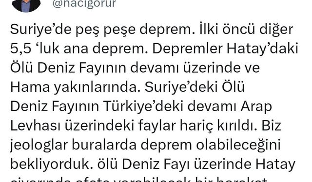 Deprem uzmanı Naci Görür’den "endişe etmeyin" açıklaması