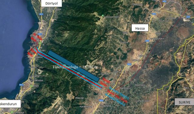 Gaziantep'te Dörtyol-Hassa Tüneli projesinde çalışmalar sürüyor