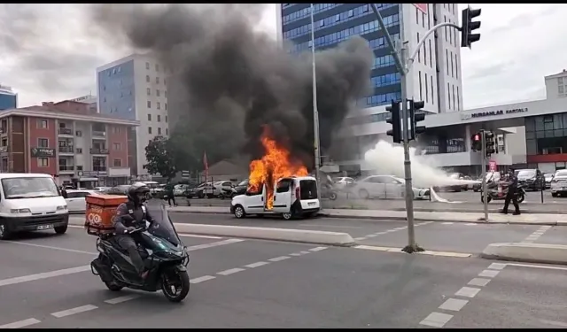 Adliye önünde aracını ateşe veren şahıs tutuklandı