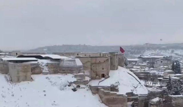 Kar yağışı sonrası Gaziantep'te kartpostallık görüntüler