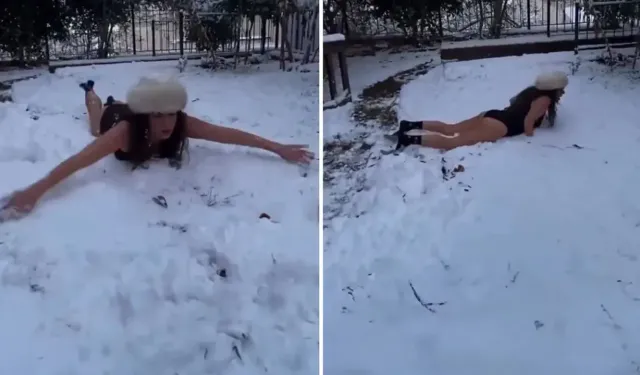 Erdal Özyağcılar'ın kızı Zeynep Özyağcılar'ın mayolu kar videosu gündem oldu