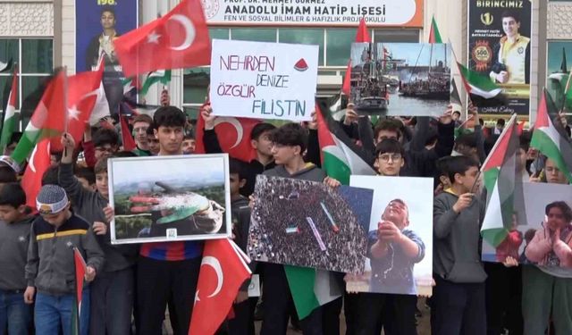 Gaziantep'te öğrencilerden Filistinlilere yönelik idam kararına tepki