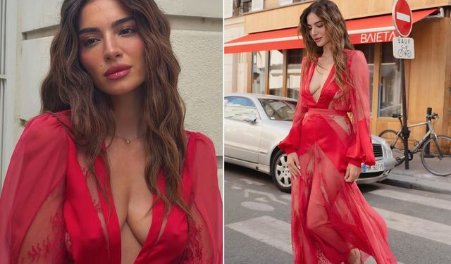 Paris Moda Haftası'nda Melisa Aslı Pamuk sürprizi! İddialı elbisesi olay oldu...