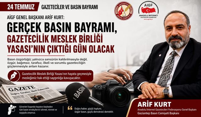 Başkan Arif Kurt; “Gazeteciliğin geleceği için meslek birliği yasası şart”