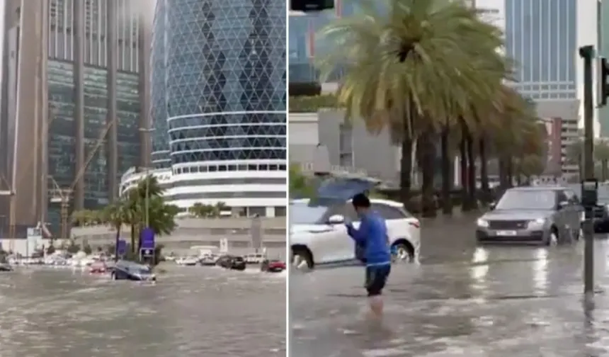 Dubai'de sel felaketi! Caddeler göle döndü... "Sokağa çıkmayın" çağrıları yapılıyor...