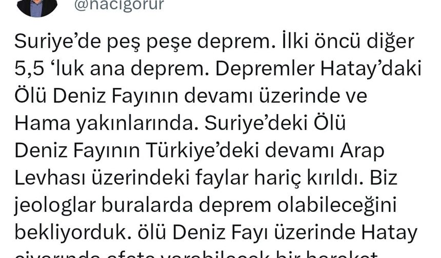 Deprem uzmanı Naci Görür’den "endişe etmeyin" açıklaması