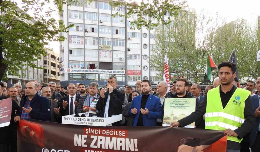 İsrail’in Gazze’deki saldırıları Gaziantep’te protesto edildi