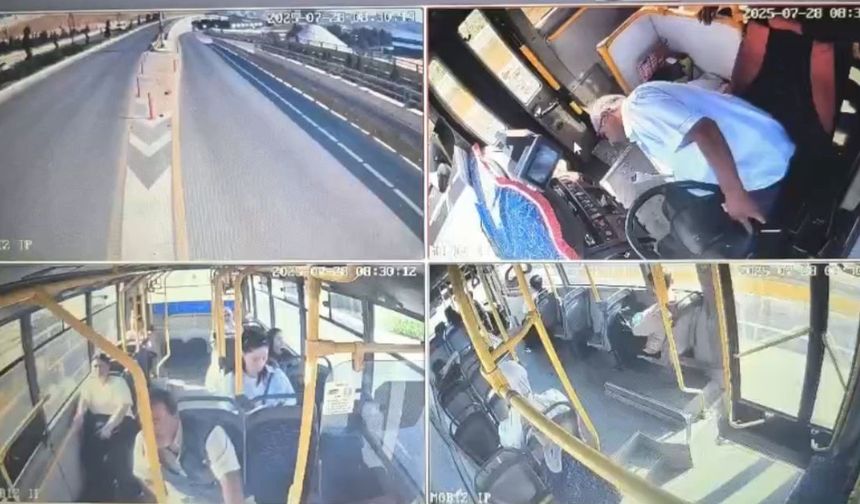 Gaziantep o görüntüleri konuşuyor! Direksiyon başında kalp krizi geçiren otobüs şoförü hayatını kaybetti...