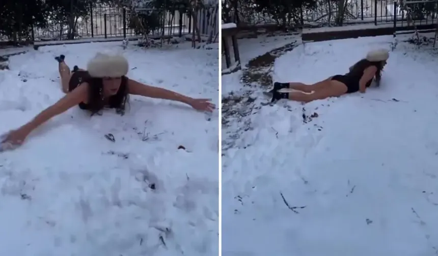 Erdal Özyağcılar'ın kızı Zeynep Özyağcılar'ın mayolu kar videosu gündem oldu