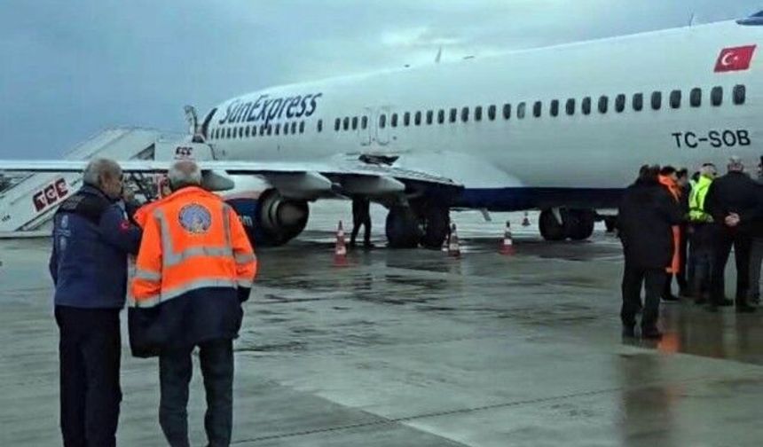 Antalya Havalimanı'nda Gaziantep uçağında korkutan kaza ucuz atlatıldı