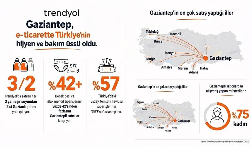 Gaziantep, e-ticarette Türkiye'nin hijyen ve bakım üssü oldu