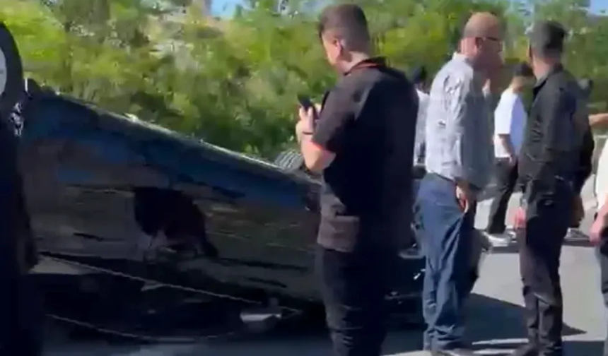 Gaziantep Yamaçtepe'de korkutan kaza: Takla atan otomobil hurdaya döndü...