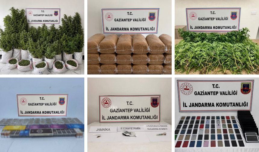 Gaziantep'te jandarmadan 243 uyuşturucu ve kaçakçılık olayına müdahale